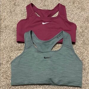 Nike Racerback Sports Bras - Berry Wine & Sage Green
